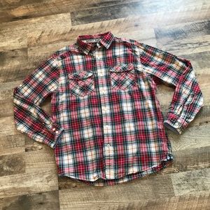 Men’s Vintage Nautica Plaid Button Down Shirt Size Medium